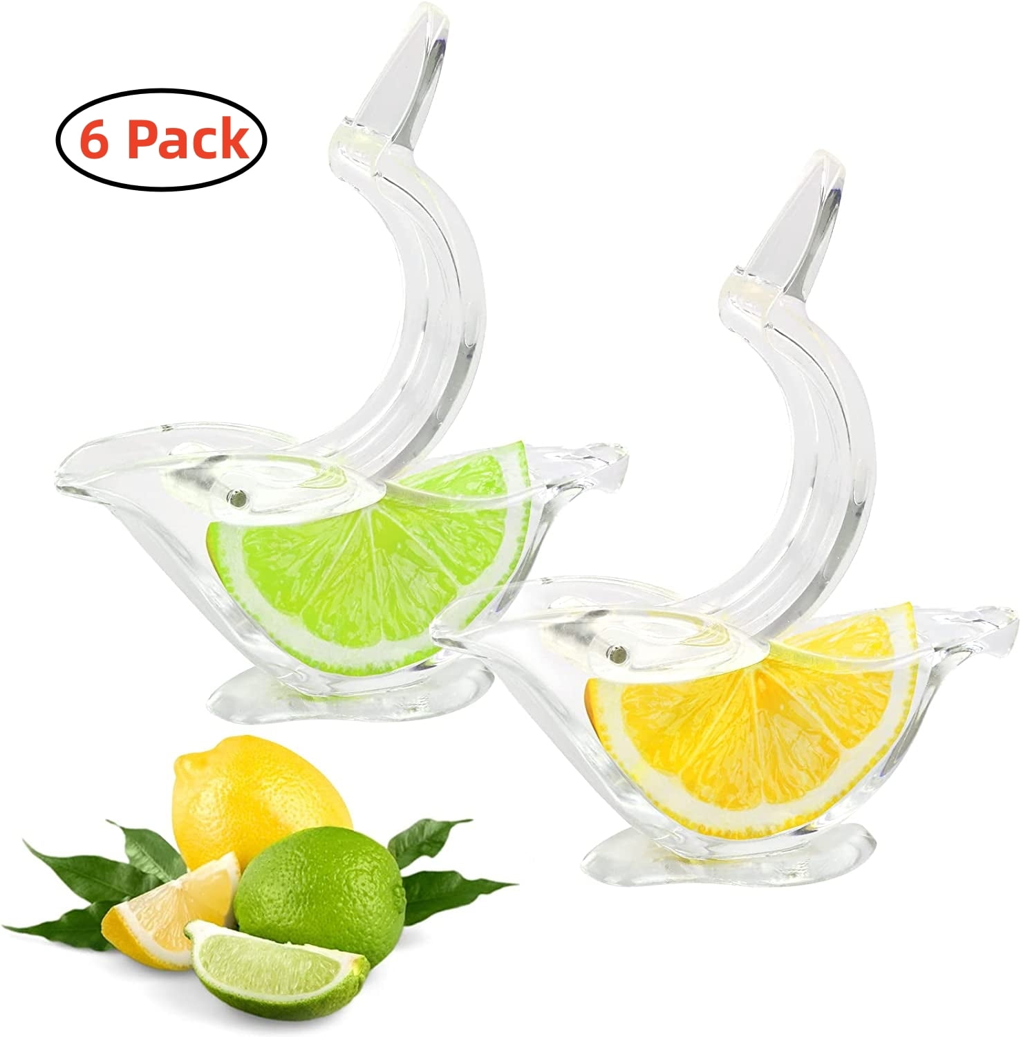 6 Pack Manual Lemon Juicer, Acrylic Manual Lemon Slice Squeezer