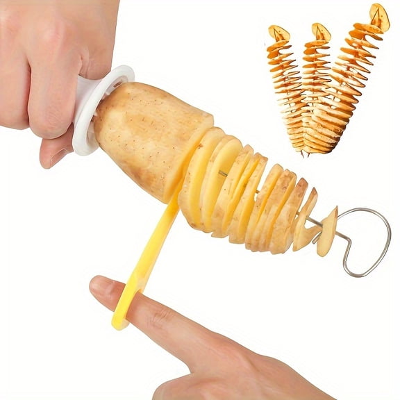 6-Pack Manual Spiral Vegetable Cutter Set - Potato & Veggie Twister Tool for Grilled Snacks, Salads & Brunch Plating
