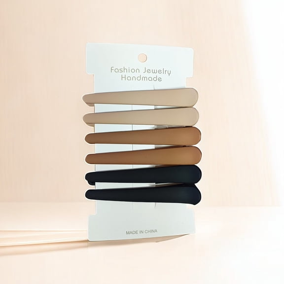 6 Pack Matte No Bend Hair Clips, Neutral Earth Tone Side Bangs Clips, Non Slip Alligator Hair Barrettes for Women, Creaseless Hair Pins for Makeup Washing Face Styling