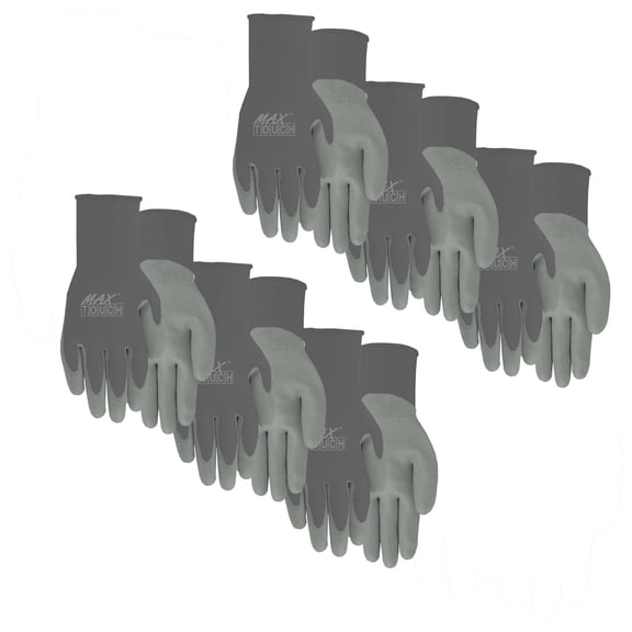 6 Pack MaxTouch Men's Gripping Gloves with Touchscreen Feature and Snug Fit