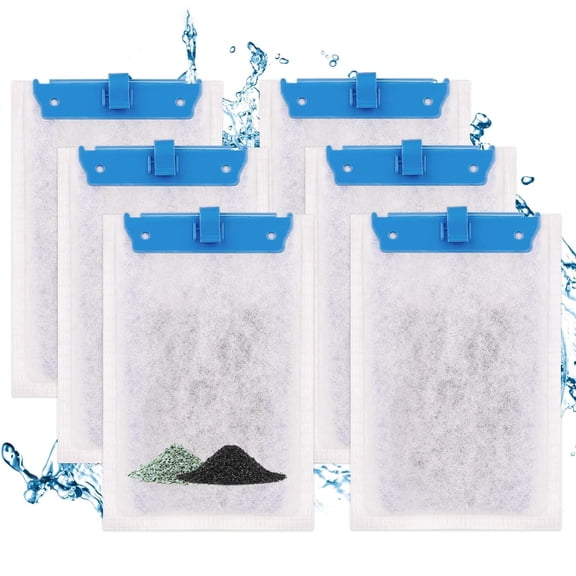 6 Pack Medium Filter Cartridges Compatible with Tetra Whisper Bio-Bag Filters Replacement Filter Cartridges for Whisper Filters 10i / IQ10 / PF10 and TetraFauna ReptoFilter