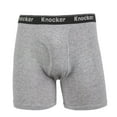 thumbnail image 1 of 6-Pack Men's 100% Cotton Boxer Briefs, Light Gray, L, 1 of 1