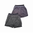 thumbnail image 1 of 6 Pack Men's 100% Cotton Boxer Shorts Premium Cotton Random Mixed Color Pack Woven Relaxed Fit Underwear Elastic Waist Button Fly Pouch Menswear, 1 of 4