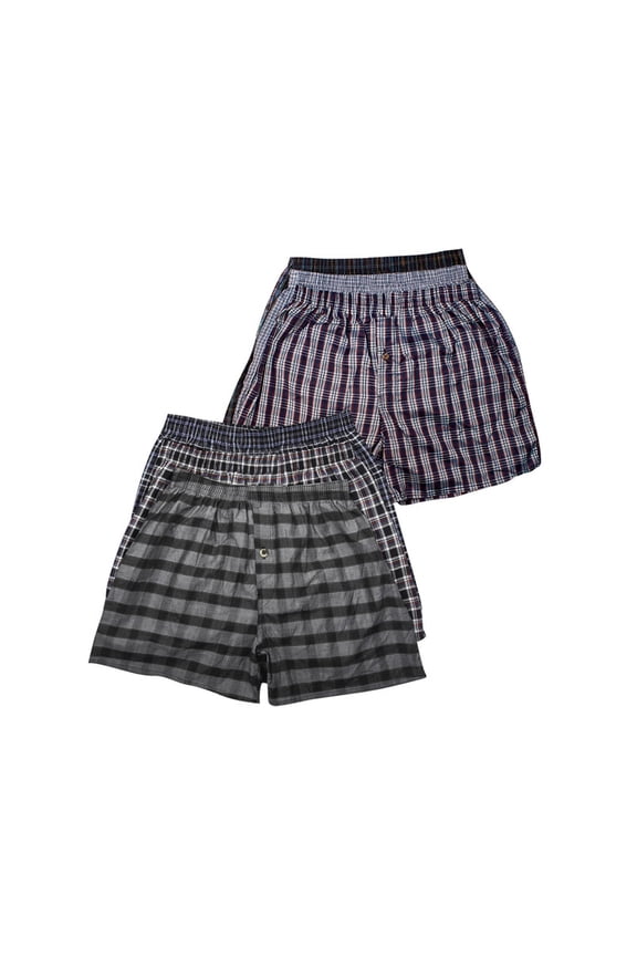 6 Pack Men's 100% Cotton Boxer Shorts Premium Cotton Random Mixed Color Pack Woven Relaxed Fit Underwear Elastic Waist Button Fly Pouch Menswear