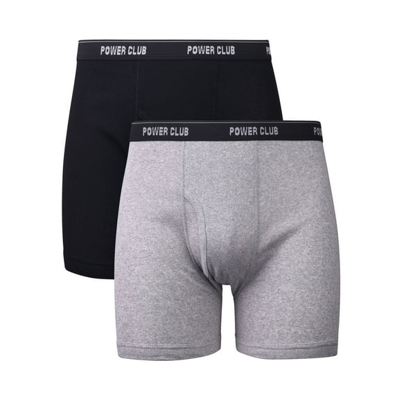 6-Pack Men's 100% Cotton Color Boxer Briefs, Black/Grey, 2XL