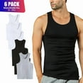 thumbnail image 1 of 6 Pack Men's A-Shirts 100% Cotton Ribbed Underwear Tank Top Solid Casual Menswear S-3XL Regular Big & Tall Workout Breathable Sleeveless Plain Classic, 1 of 8