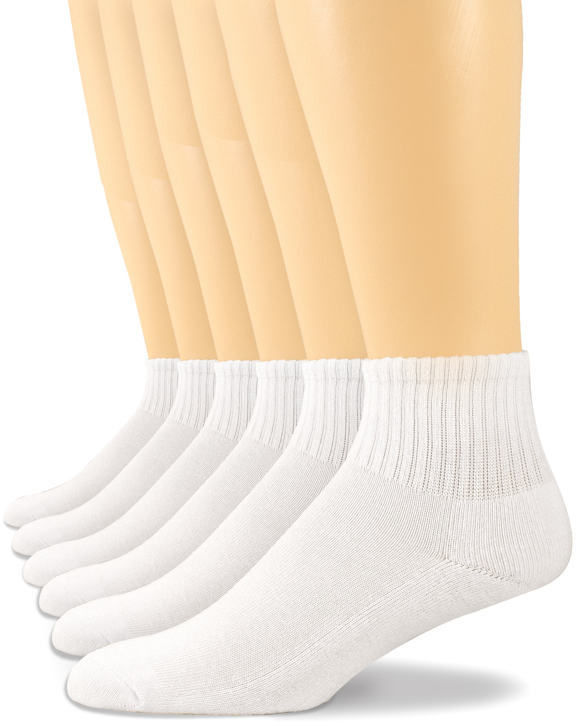 6 Pack Men's Ankle Cotton Athletic Running Sports Socks White Size 9-11 ...