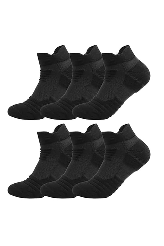 6 Pack Men's Ankle Socks with Cushion, Sport Athletic Running Socks