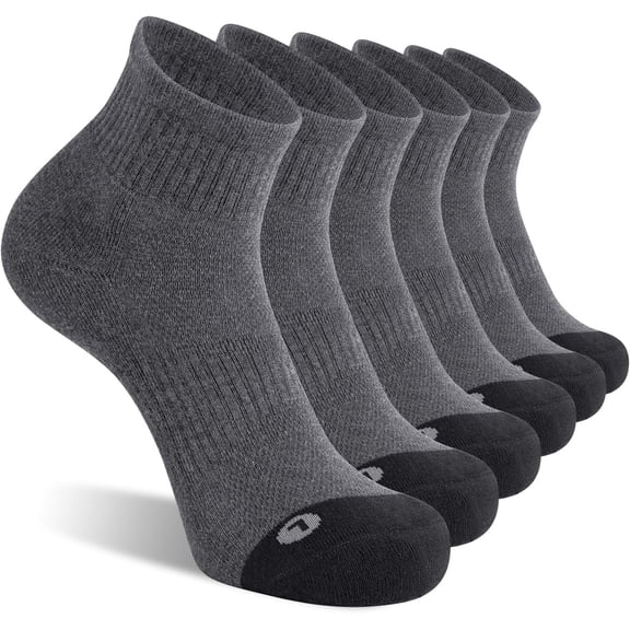 6 Pack Men's Athletic Ankle Socks Cushioned Sports Running Socks 7-9/9-12/12-15
