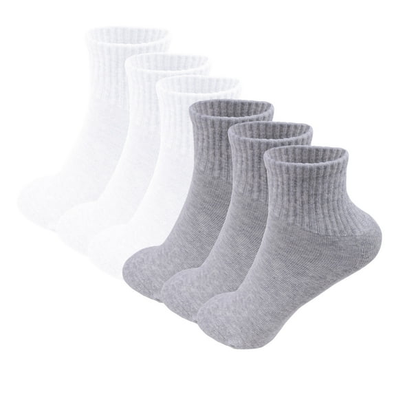 6 Pack Men's Athletic Quarter Ankle Low Cut Cotton Socks Cushioned Sports Running
