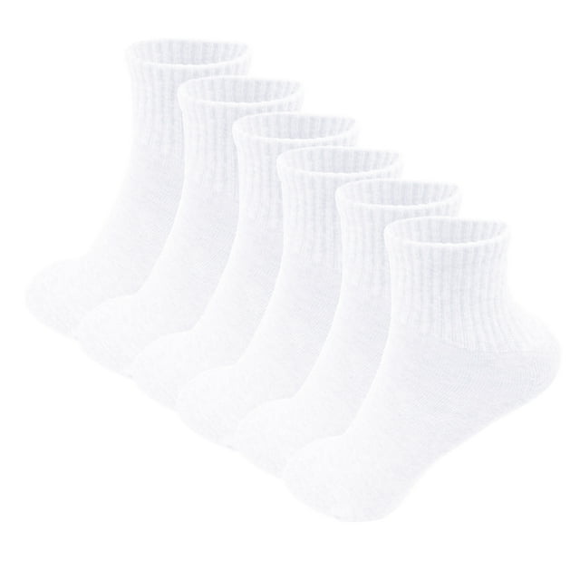 6 Pack Men's Athletic Quarter Ankle Low Cut Cotton Socks Cushioned