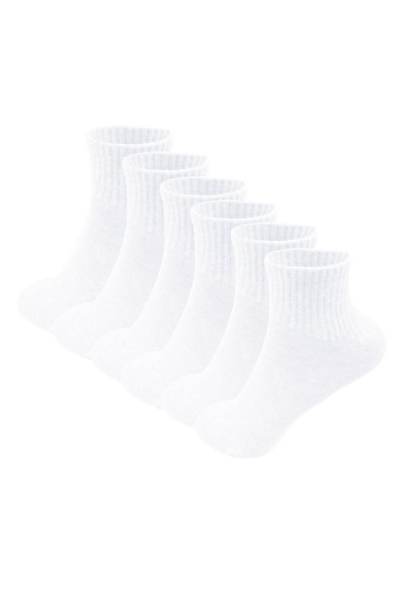 6 Pack Men's Athletic Quarter Ankle Low Cut Cotton Socks Cushioned Sports Running