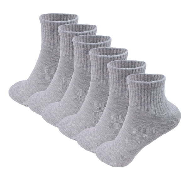 6 Pack Men's Athletic Quarter Ankle Low Cut Cotton Socks Cushioned Sports Running