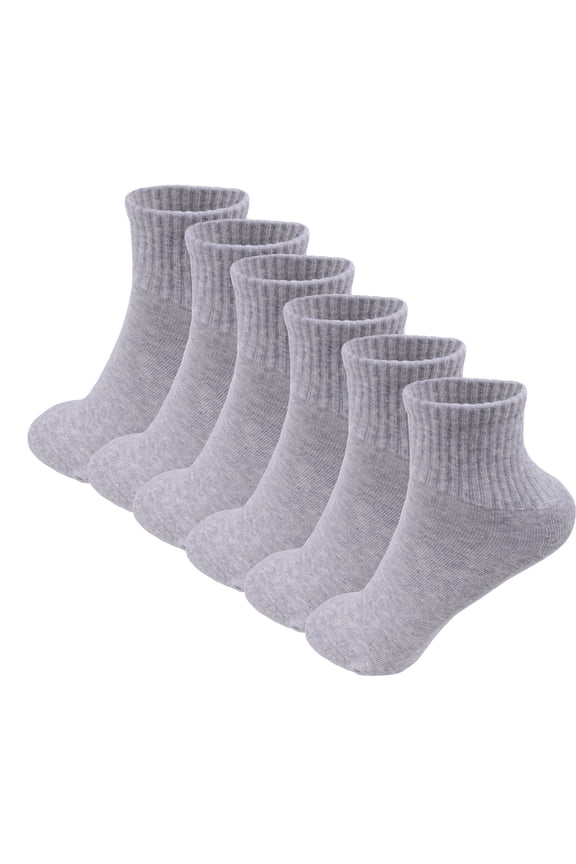 6 Pack Men's Athletic Quarter Ankle Low Cut Cotton Socks Cushioned Sports Running
