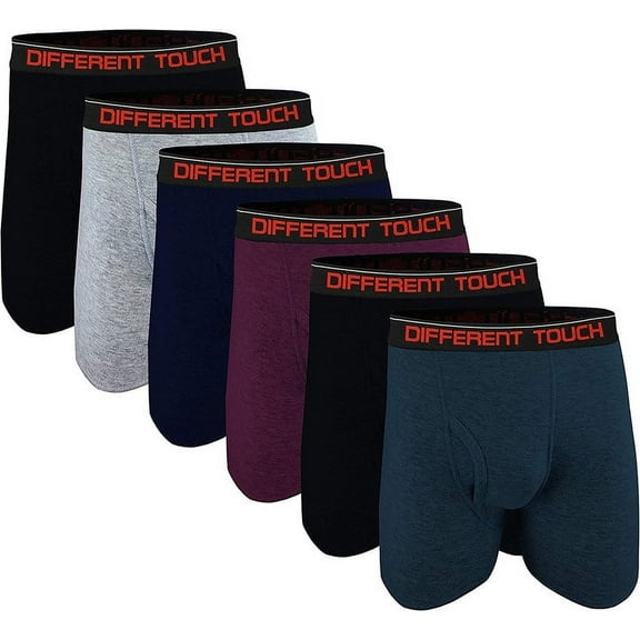 6 Pack Men's Big & Tall USA Assorted Log Leg Boxer Briefs Underwear