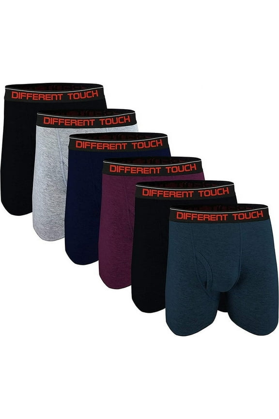 6 Pack Men's Big & Tall USA Assorted Log Leg Boxer Briefs Underwear