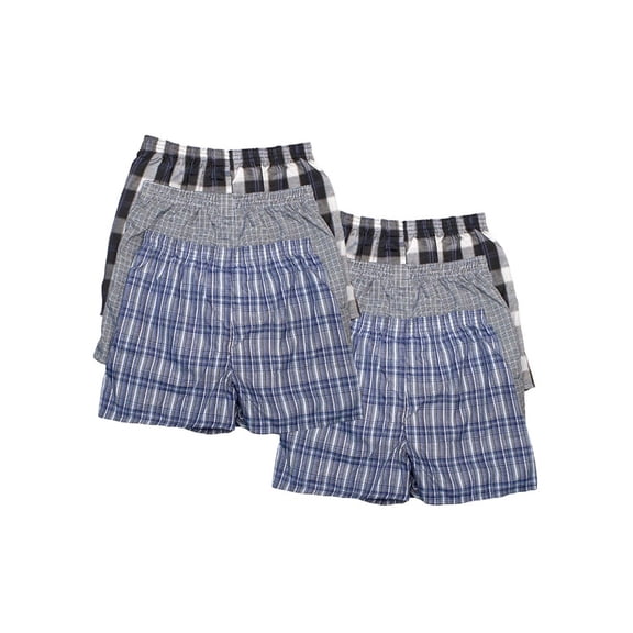 6 Pack Men's Boxer Shorts Random Mixed Color Pack Woven Relaxed Fit Boxers for Men Soft Breathable High quality Underwear with Elastic Waist Menswear