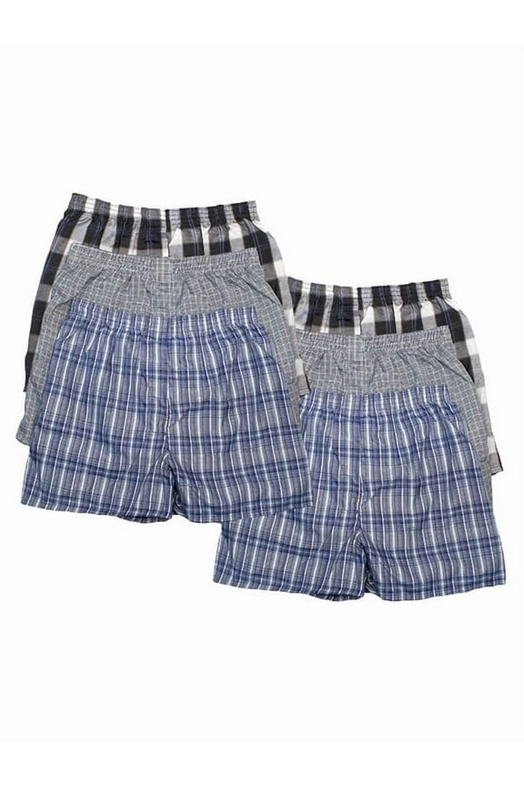 6 Pack Men's Boxer Shorts Random Mixed Color Pack Woven Relaxed Fit Boxers for Men Soft Breathable High quality Underwear with Elastic Waist Menswear