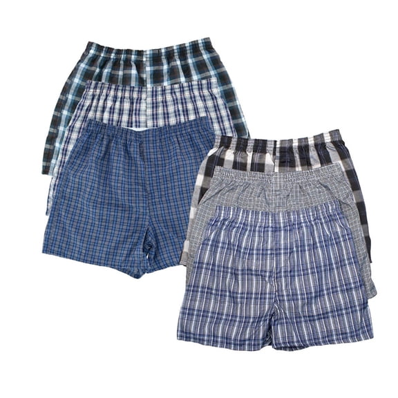 6 Pack Men's Boxer Shorts Random Mixed Color Pack Woven Relaxed Fit Boxers for Men Soft Breathable High quality Underwear with Elastic Waist Menswear