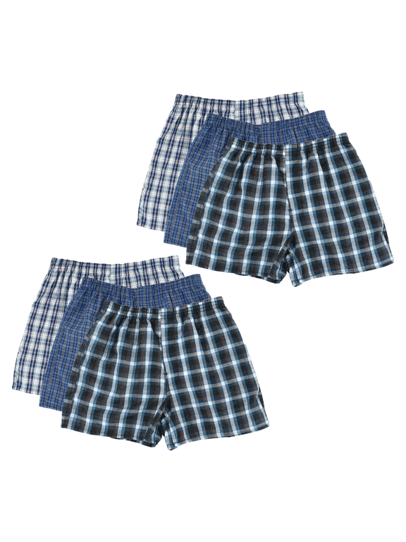 6 Pack Men's Boxer Shorts Random Mixed Color Pack Woven Relaxed Fit Boxers for Men Soft Breathable High quality Underwear with Elastic Waist Menswear