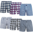 thumbnail image 1 of 6 Pack Men's Boxers Underwear, 100% Cotton Boxers for Men Pack Boxers with Button Fly, Relaxed Fit, Moisture Wicking, 1 of 9