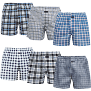 6 Pack Mens Boxers Underwear, 100% Cotton Boxers for Men Pack Boxers with Button Fly, Relaxed Fit, Moisture Wicking