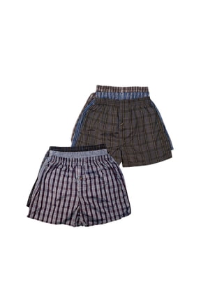 6 Pack Men's Cotton Blend Boxer Shorts Random Mixed Color Pack Woven Relaxed Fit Boxers for Men Soft Breathable Mens Underwear with Button Fly Pouch Elastic Waist Comfortable Fabric Menswear