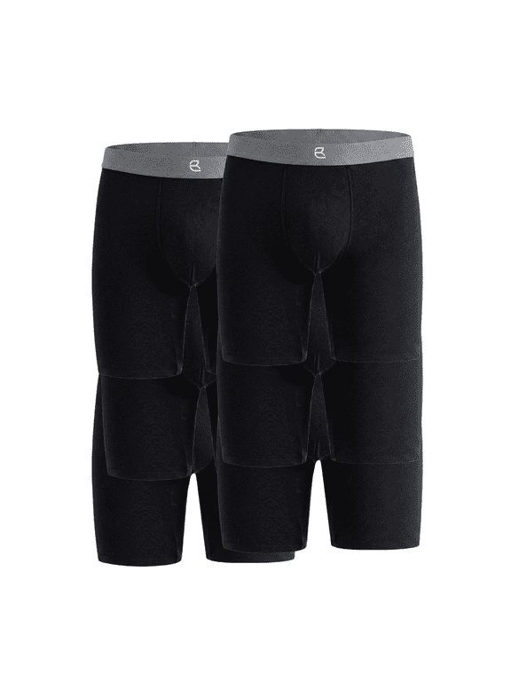 Men's Seamless Anti-Chafe Long Boxer Briefs, Viscose, 6-Pack