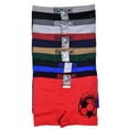 thumbnail image 1 of 6-Pack Men's Seamless Short Boxer Briefs Underwear, Football Multi Color, 1 of 5
