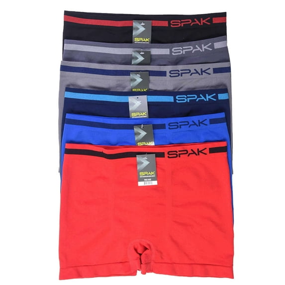 6-Pack Men's Seamless Short Boxer Briefs Underwear, Plain Multi Color