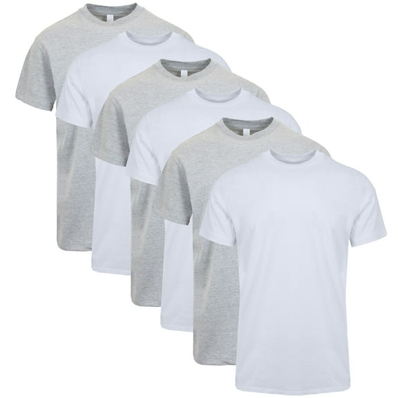 6-Pack Men's Short Sleeve Crew Neck Cotton Teen (Sizes, M - 3XL)