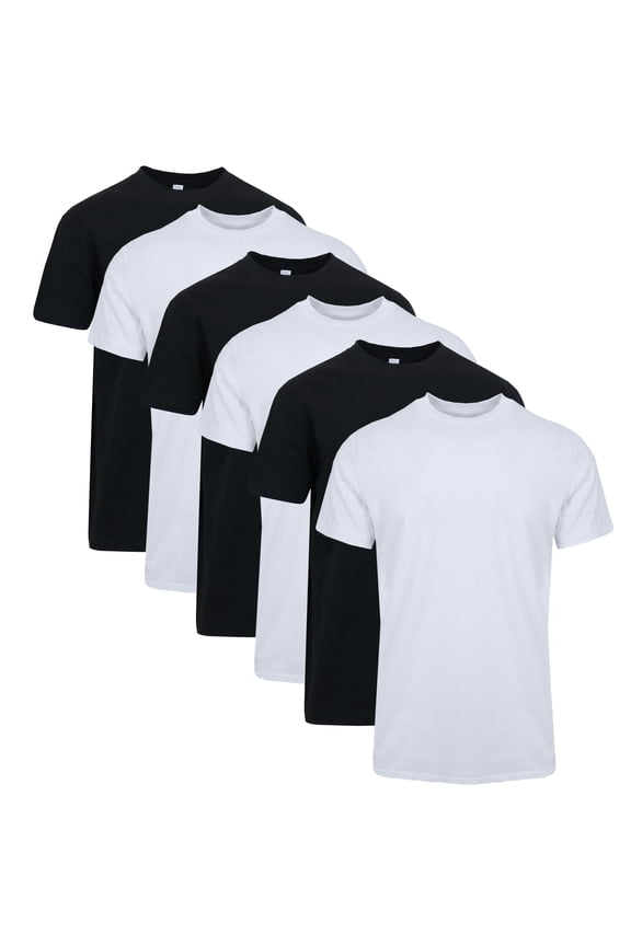 6-Pack Men's Short Sleeve Crew Neck Cotton Teen (Sizes, M - 3XL)