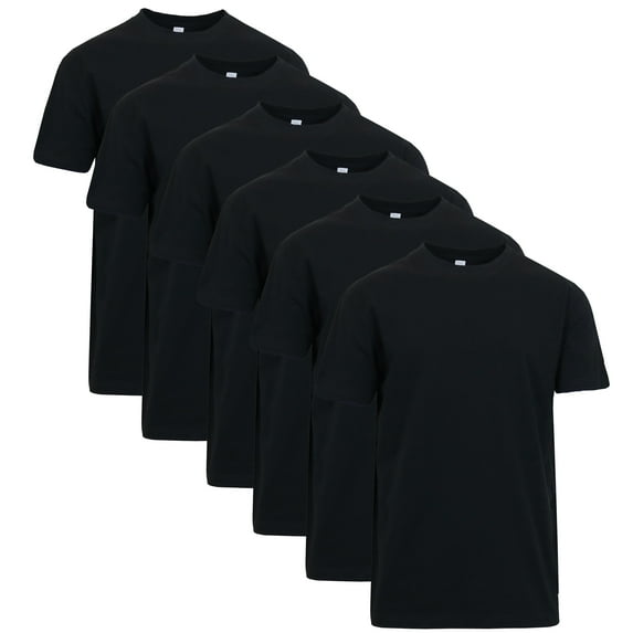 6-Pack Men's Short Sleeve Crew Neck Cotton Teen (Sizes, M - 3XL)