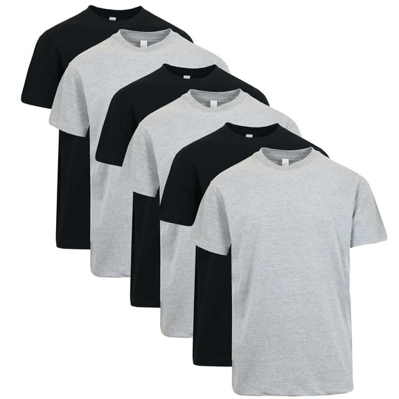6-Pack Men's Short Sleeve Crew Neck Cotton Teen (Sizes, M - 3XL)