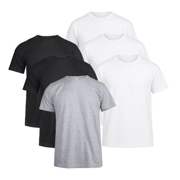 6 Pack Men's T-Shirts Cotton Short Sleeve Crew Neck S-XL Daily Classic Fit Tee Workout Breathable Casual Menswear Tops Underwear Solid Basic