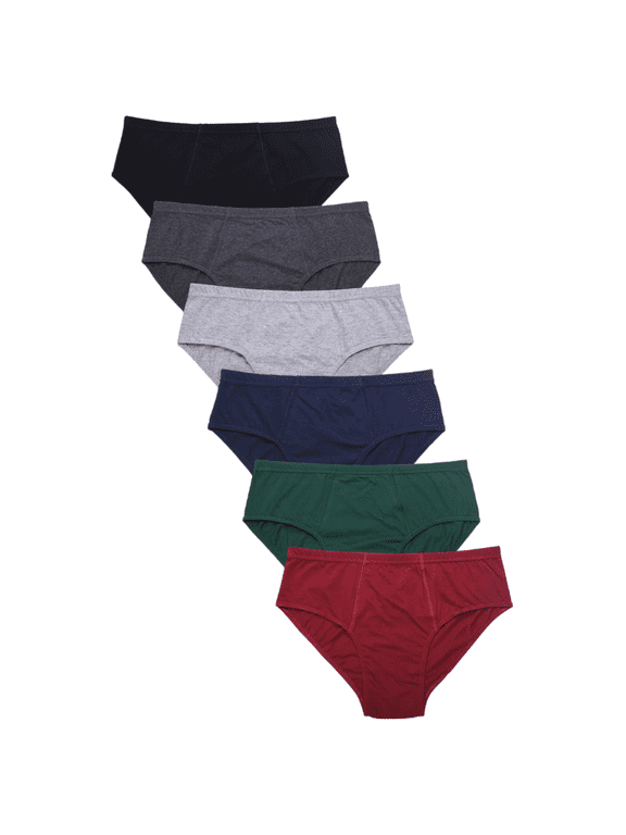 6 Pack Men's Triangle Briefs 100% Cotton Tag-Free Low Rise Elastic Waist Moisture Wicking Tagless Woven Underwear S-XL Soft Breathable Menswear