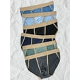 thumbnail image 1 of 6 Pack Men's Underpants Breathable Briefs with Color Block Wave Waist Design in Morandi Colors Comfortable Fit No Tightness, 1 of 5