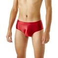 thumbnail image 1 of 6 Pack Men's Underwear Crotch Seamless Glossy Silky High Elastic Plus Size Briefs Transparent For Men,Red,M, 1 of 3