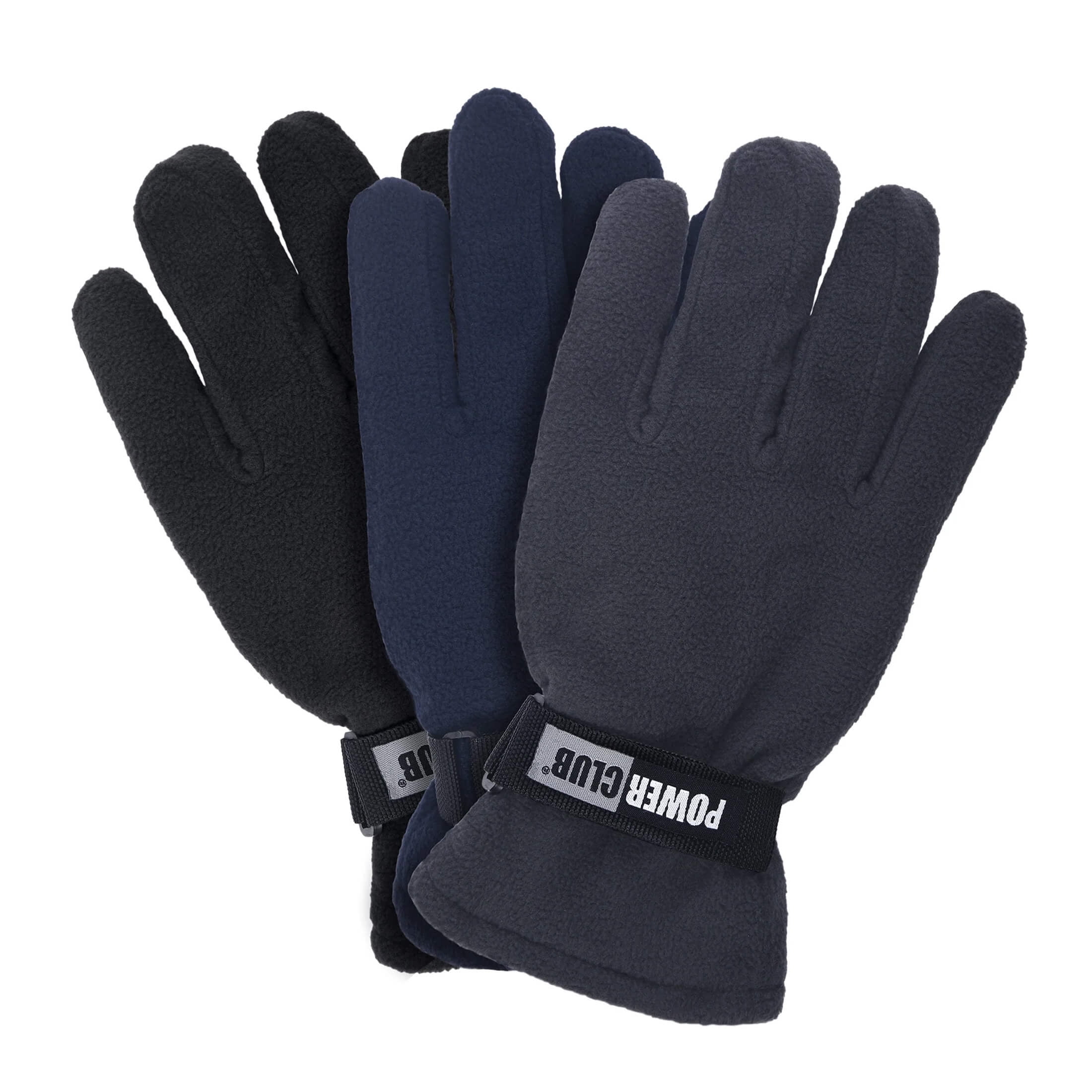 6-Pack Men's Winter Polar Fleece Gloves, Assorted Solid Multi-Color ...