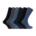 thumbnail image 1 of 6 Pack Mens Soft 100% Cotton Breathable Coloured Ribbed Dress Socks, 1 of 2