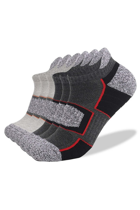 6 Pack Mens Womens No Show Socks Athletic Workout Running Moisture-Wicking Color-Block Breathable Multipack Low Cut Sock