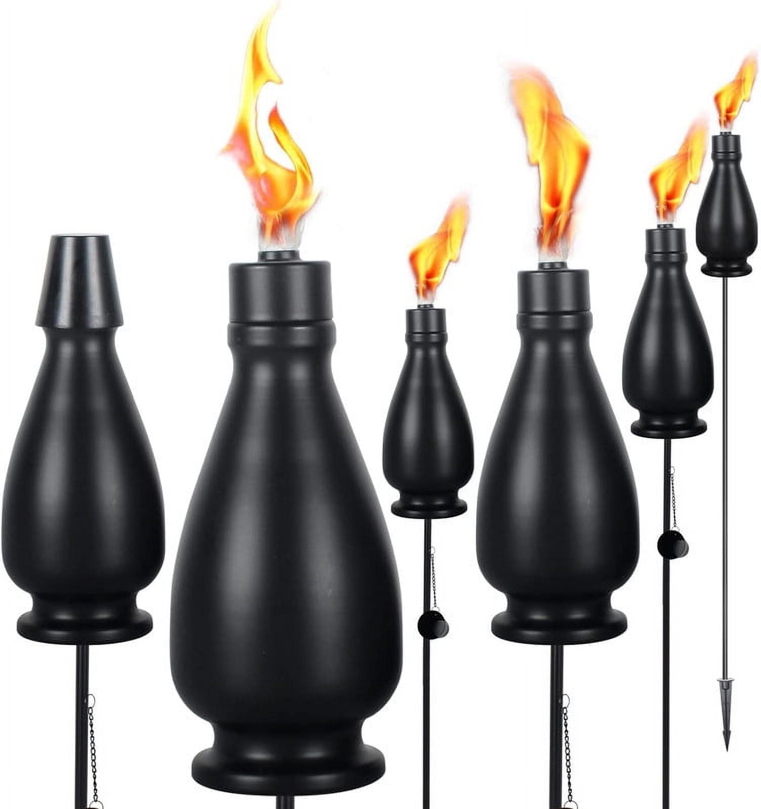 6 Pack Metal Citronella Torches ,Light Torches Garden for Outside 60