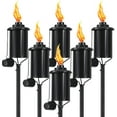 thumbnail image 1 of 6 Pack Metal Citronella Torches, Torches Garden for Outside 60 inch Flickering Flame Citronella Outdoor Light Torch,Metal Torches for Outside, Camping Patio Pathway Table Torch(Jet Black), 1 of 7