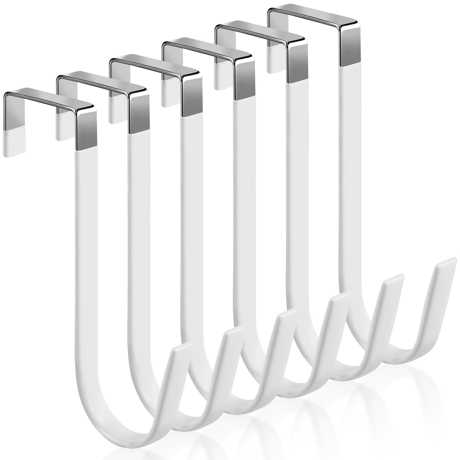 6 Pack Metal Over Door Hooks, Heavy Duty Organizer for Hanging Clothes ...