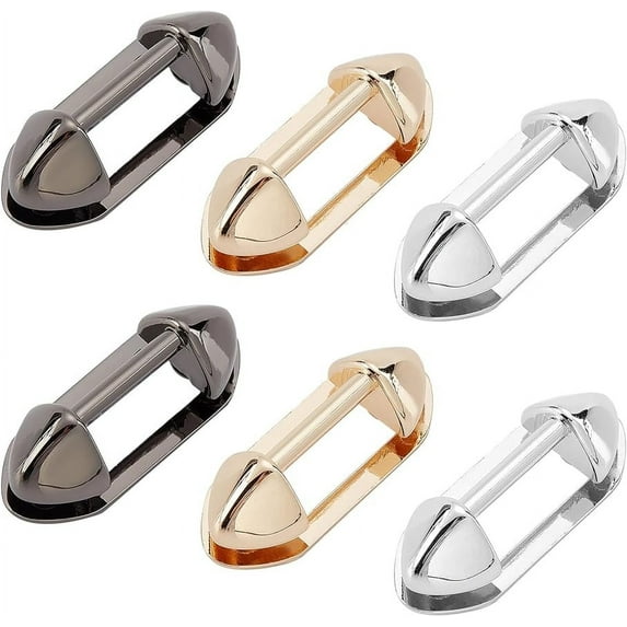 6 Pack Metal Side Clip Buckles for Bag 3 Colors Arch Handbag Suspension Clasp Purse Chain Strap Connector Buckles with Screws Alloy DIY Bag Making Hardware Accessories Inner : 0.7×0.3 Inch