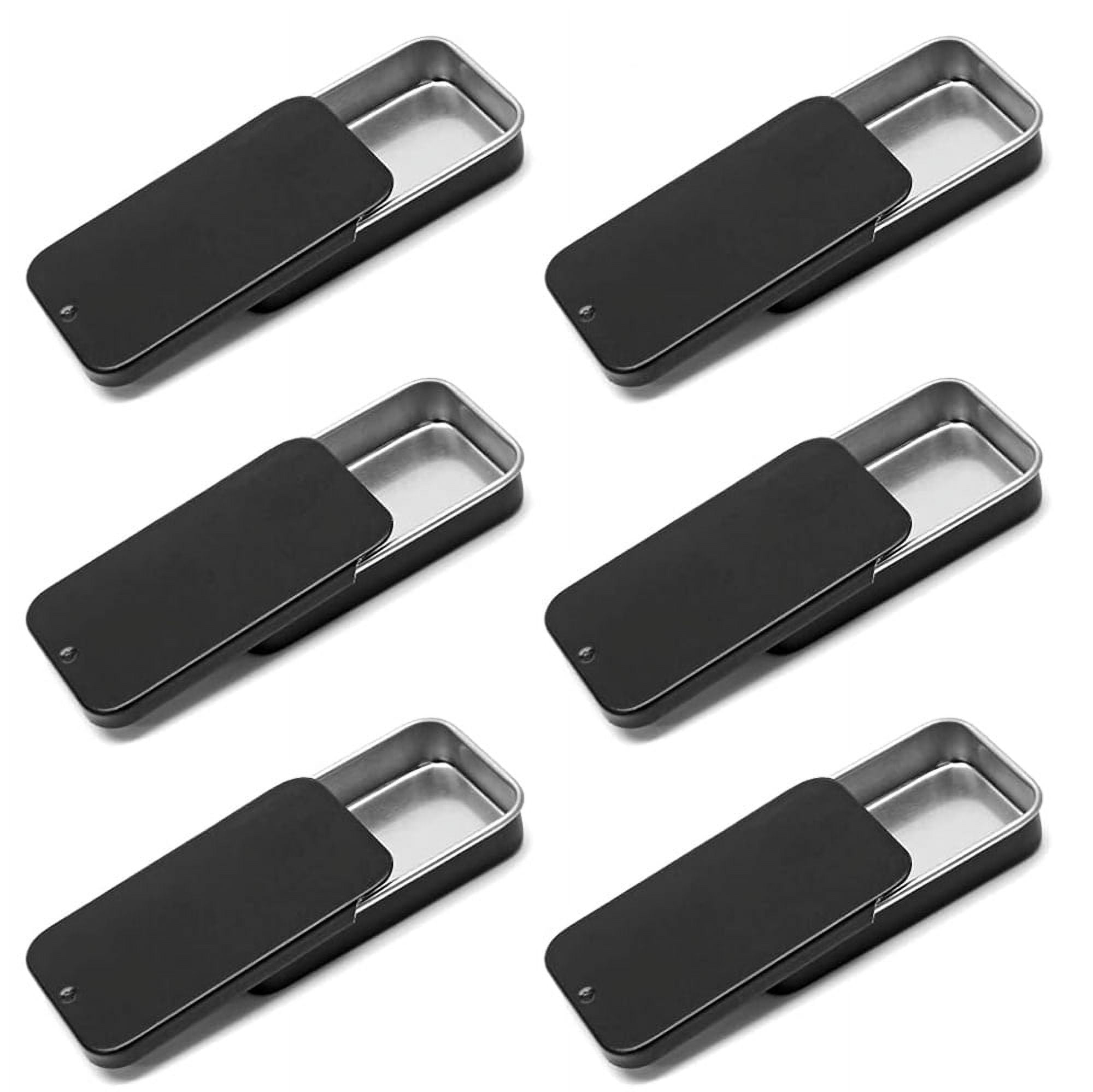 6 Pack Metal Slide Top Tin Containers,NOGIS 2.36 x 1.38 x 0.39 Inch ...