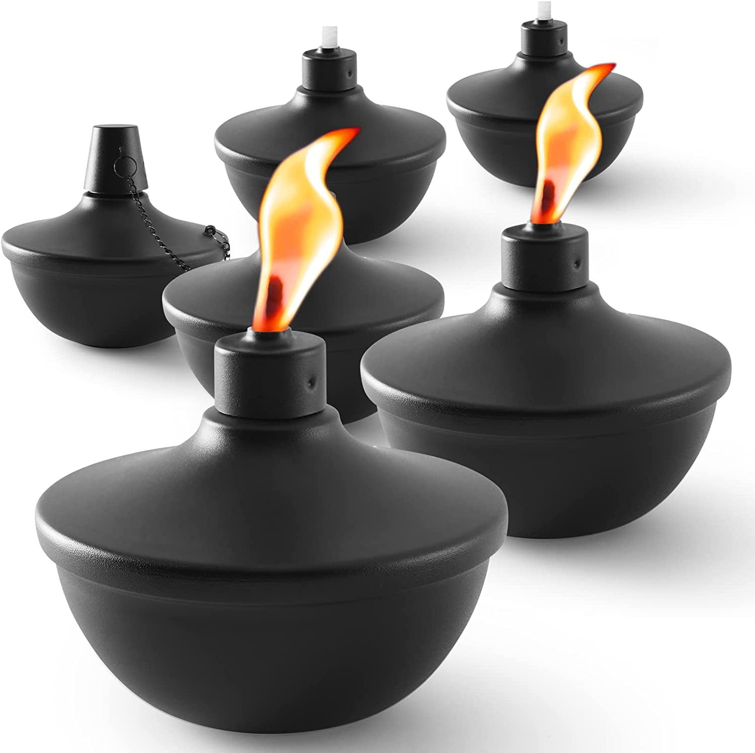 6 Pack Metal Table Top Torches, 22oz Citronella Torches for Outside
