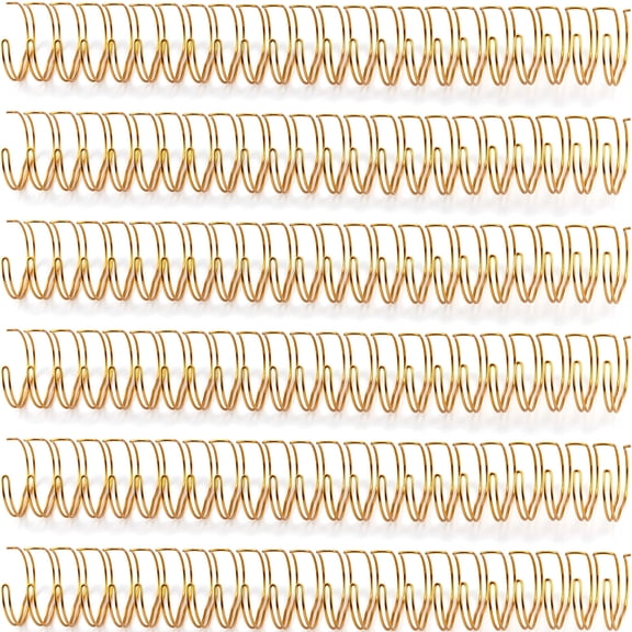 6 Pack Metal Wire Binding Spines 1" Diameter 23 Holes Double Loop 11.4" Length