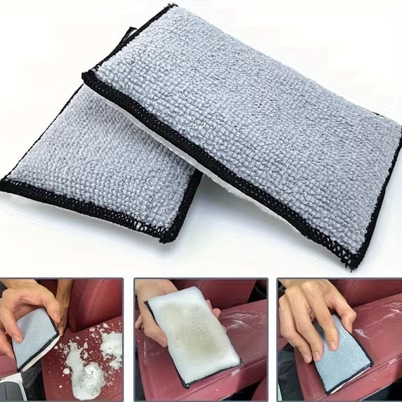 6-Pack Microfiber Car Cleaning Sponge Set - Double-Sided Detailing ...