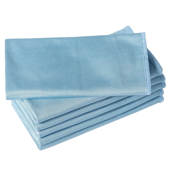 6 Pack Microfiber Glass Cleaning Cloth 15.75 x 15.75 Inch, Lint Free Streak Free Quickly Clean Window Glasses Windshields Mirrors Stainless Steel Chrome, Home Cleaning Supplies, Blue